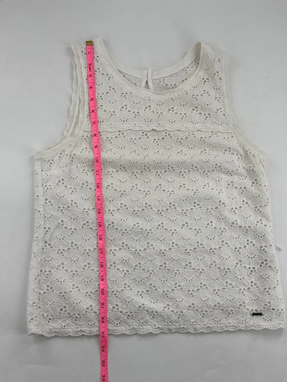 Abercrombie & Fitch White Eyelet Lace Sleeveless Top - Picture 5 of 7